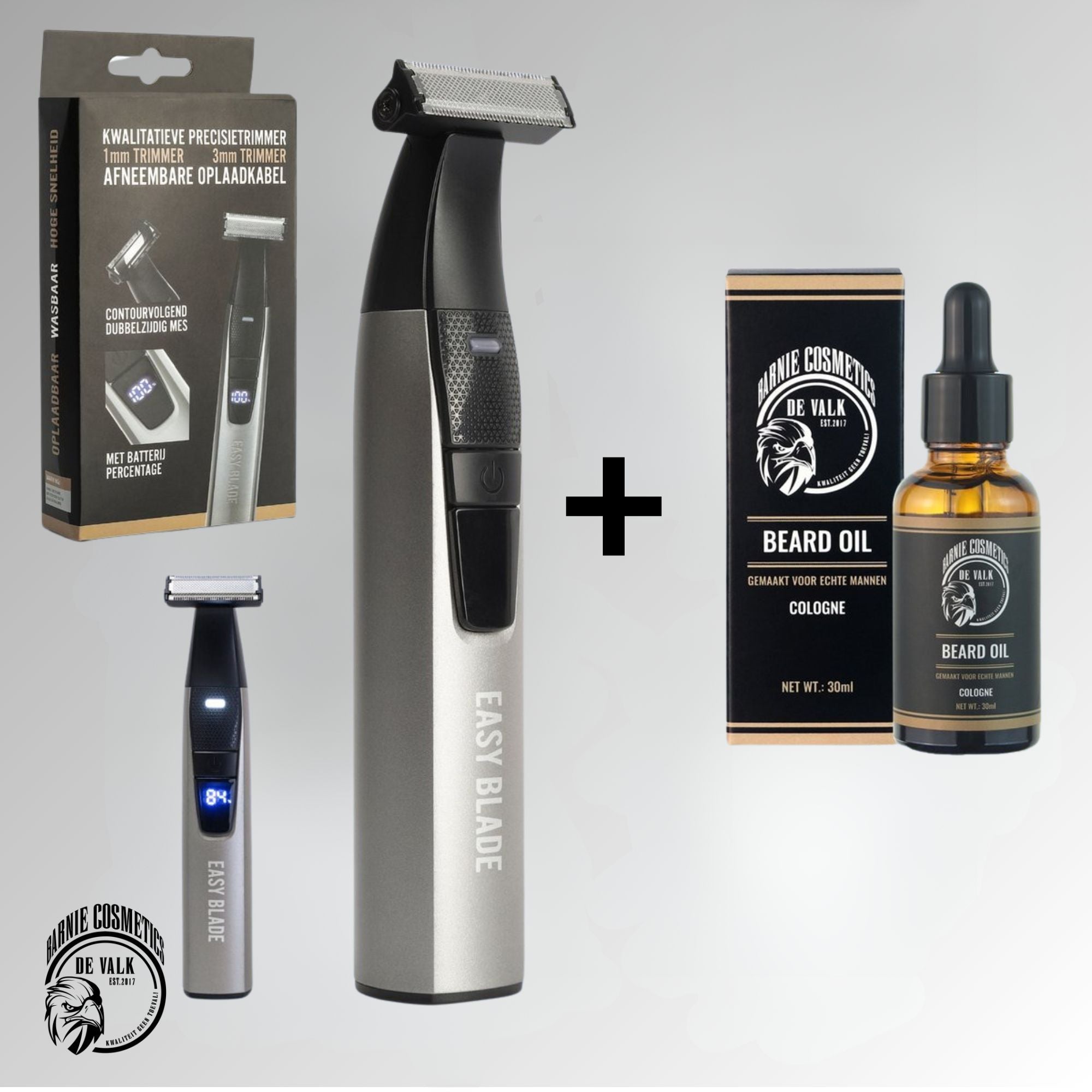 Easy Blade trimmer - Waar precisie en stijl samenkomen met baardolie en een borstel met baardolie