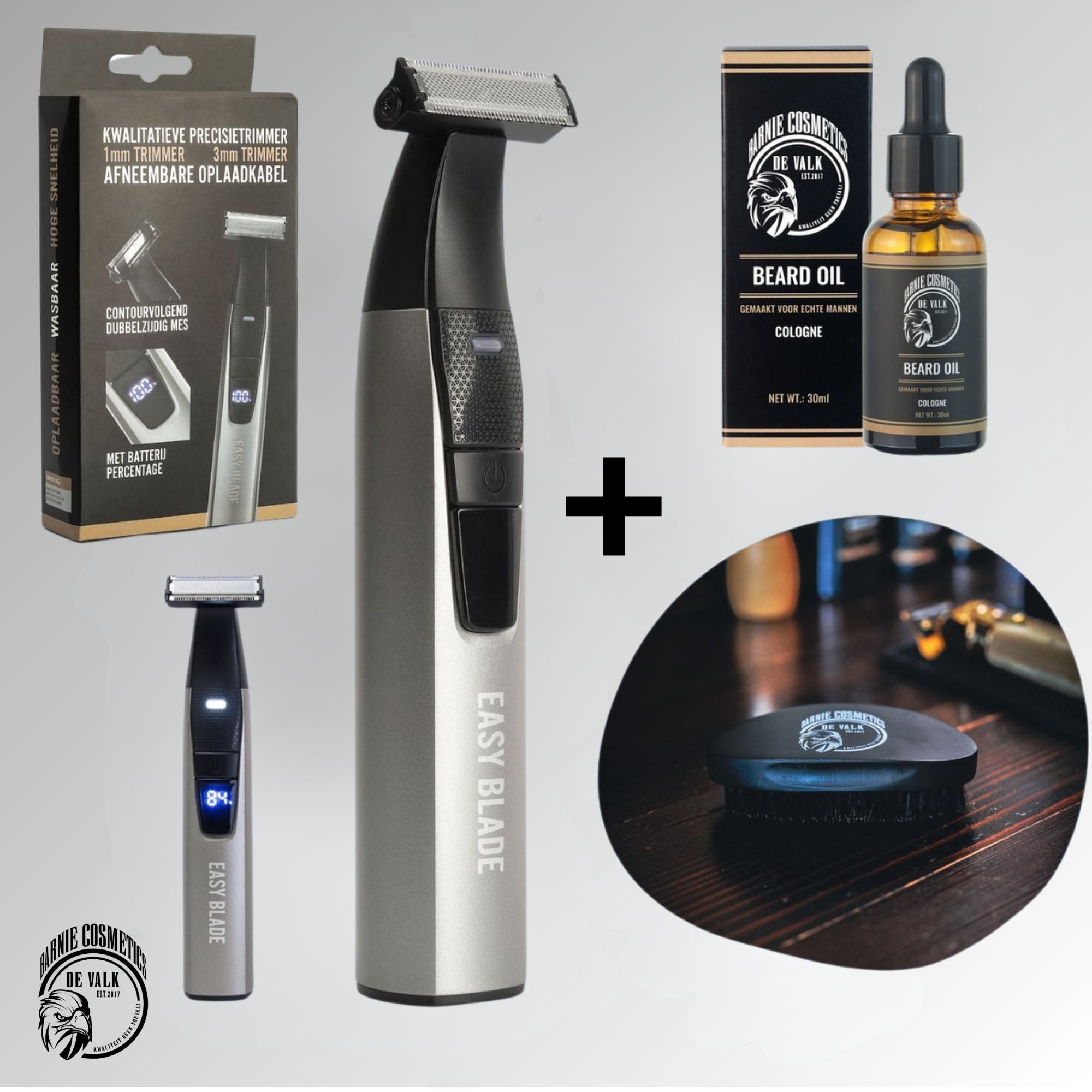 Easy blade trimmer - Waar precisie en stijl samenkomen met baardolie en -borstel