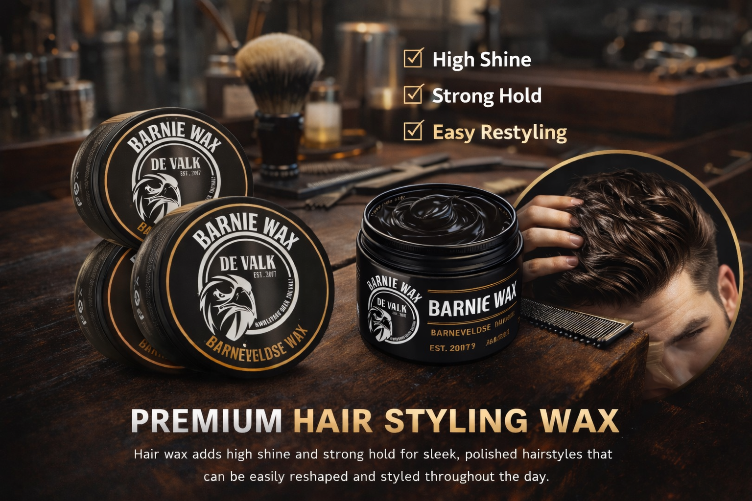 Wax - Medium hold - Glanzende look, elegantie in elke haarlok (3 stuks)