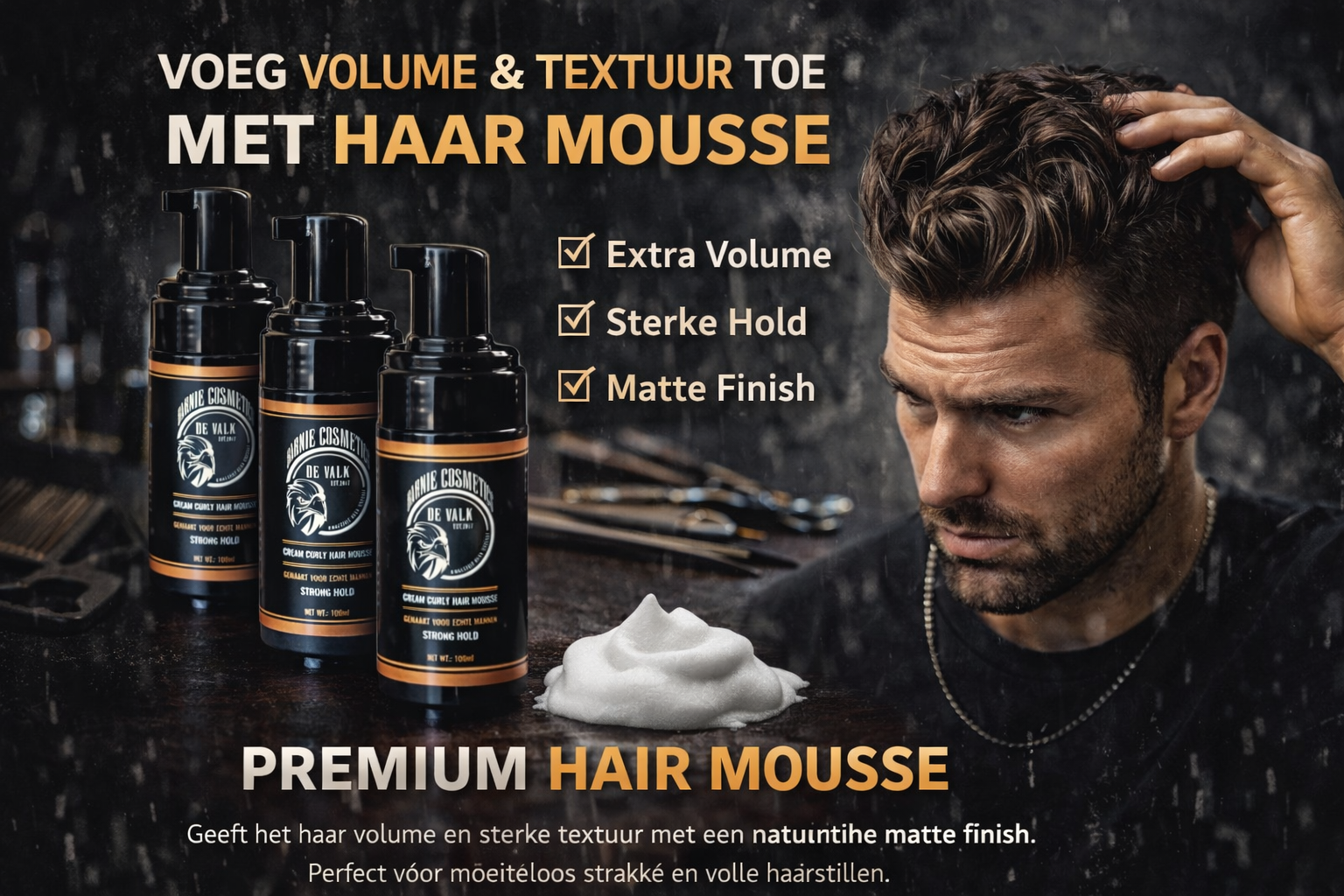 Krullende Crème Haarmousse - Gladde krullen, zacht aanvoelend (3 stuks)