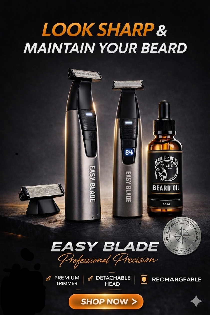 Easy Blade trimmer - Waar precisie en stijl samenkomen met baardolie en een borstel met baardolie